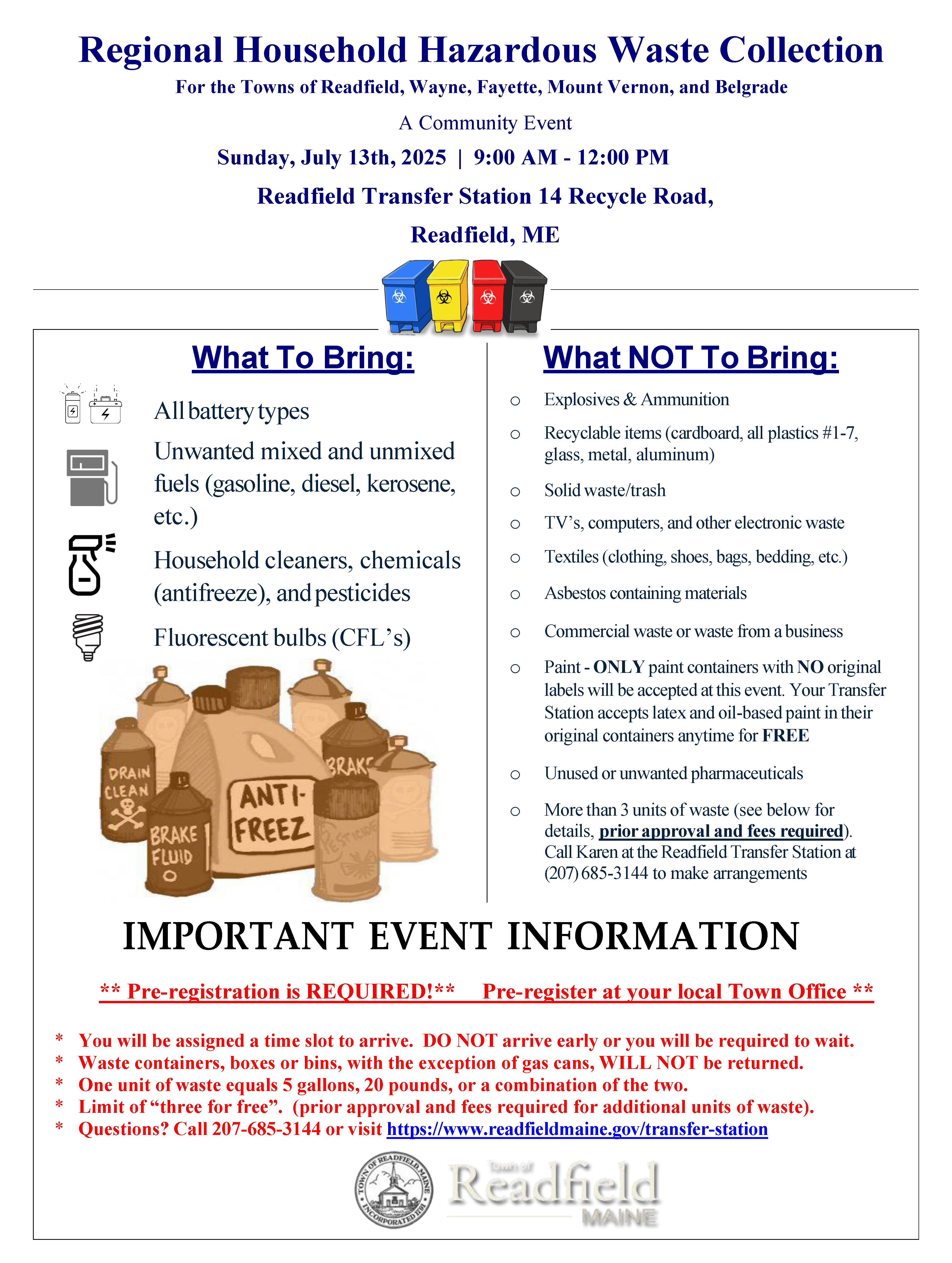 Flyer for Household Hazardous Waste Day